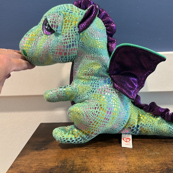Beanie Boo Cinder dragon TY purple green - Picture 3 of 9